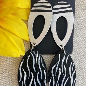 Black and Silver Statement Earrings